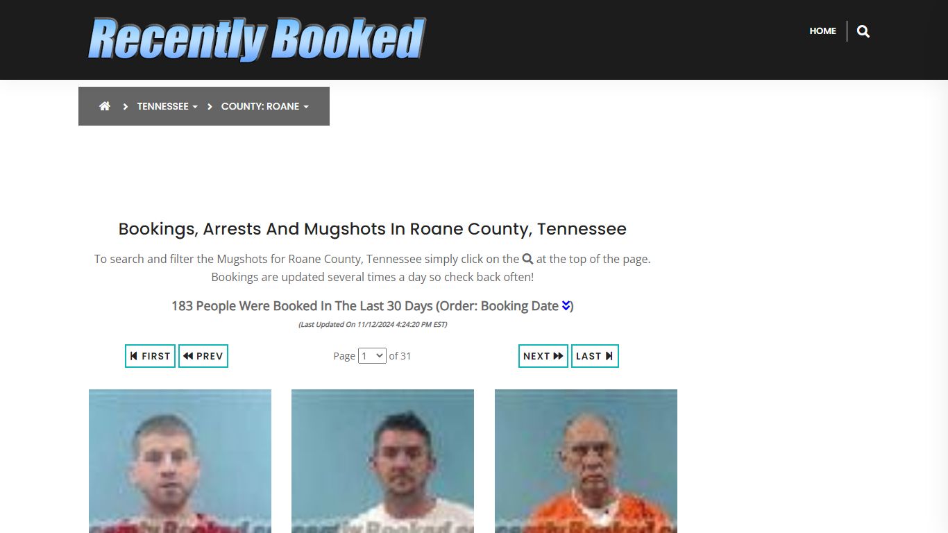 Bookings, Arrests and Mugshots in Roane County, Tennessee - Recently Booked